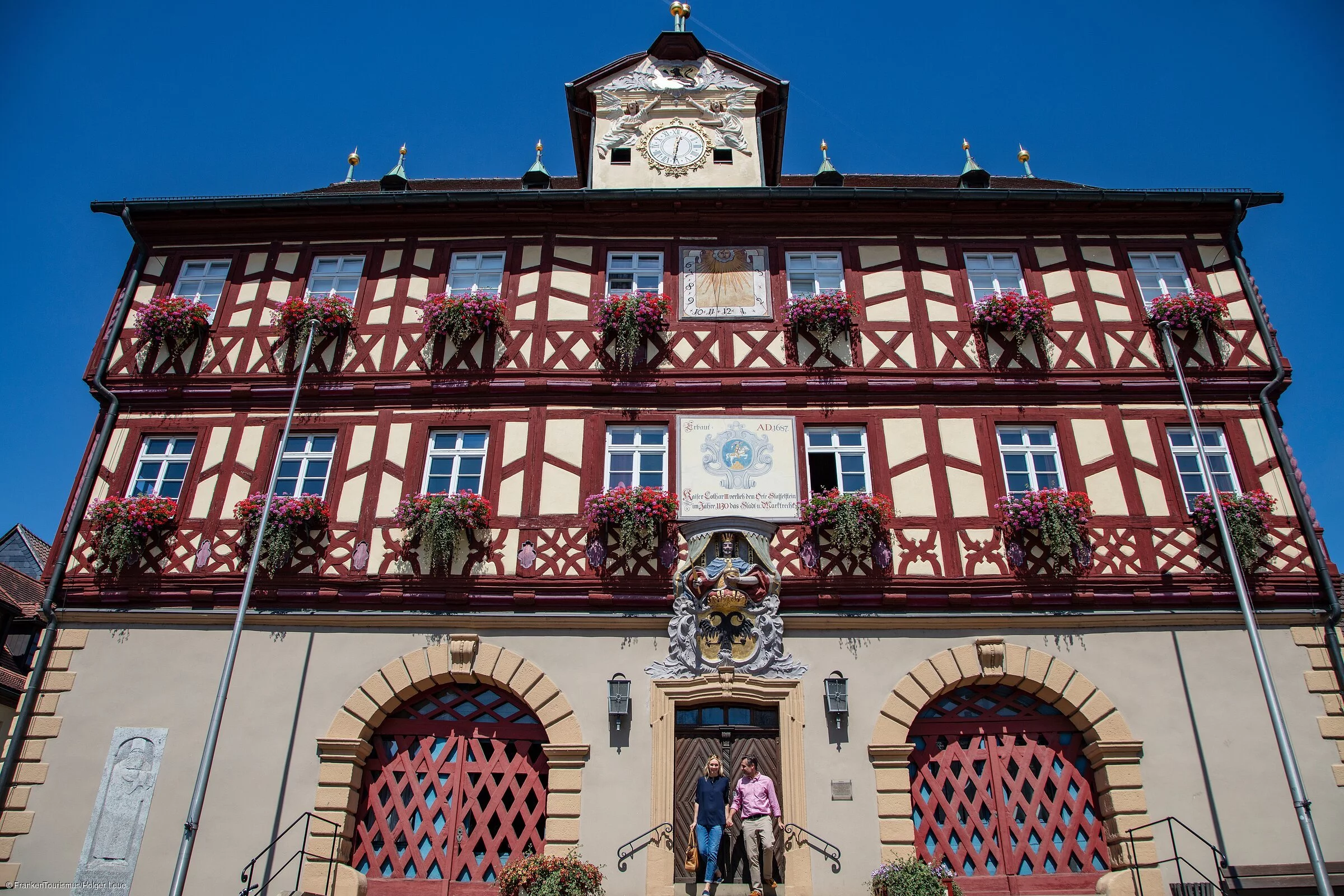 Stadtimpressionen mit Adam-Riese-Rathaus (Bad Staffelstein/Obermain Jura)