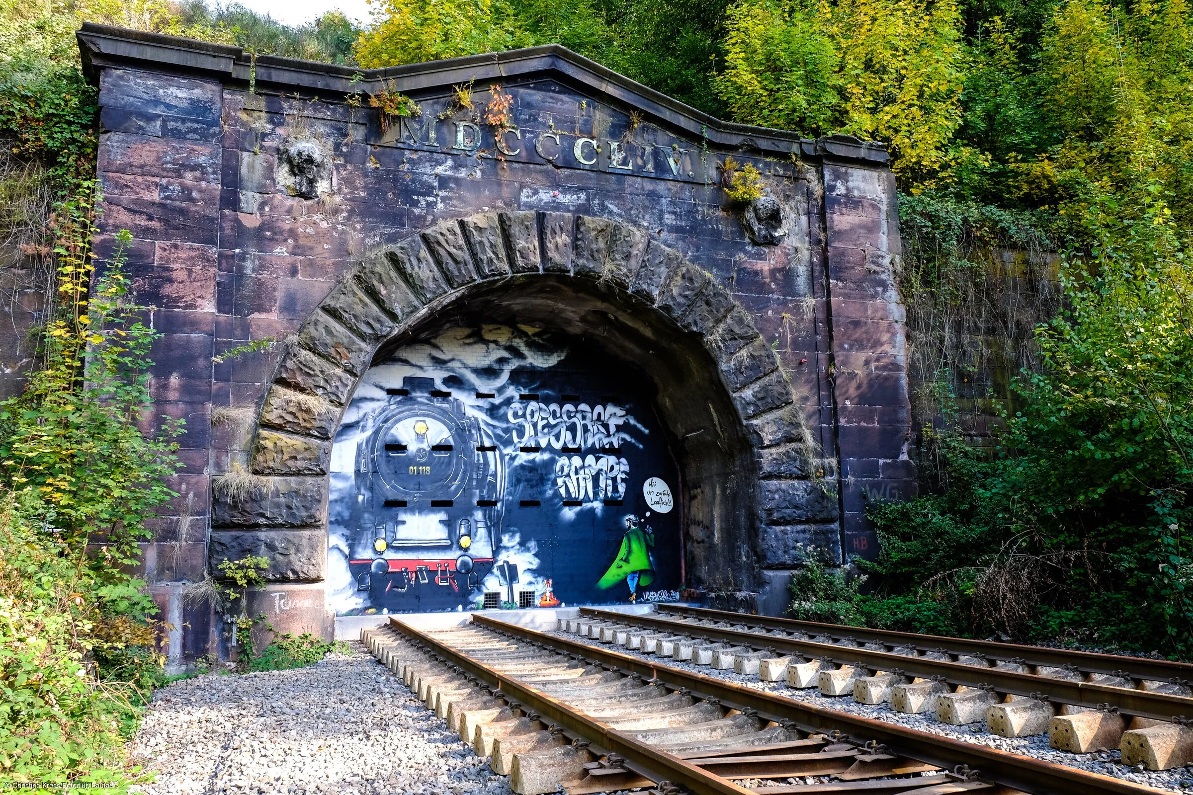 Der alte Schwarzkopftunnel am Europäischen Kulturweg "Spessartrampe" (Laufach, Spessart-Mainland)