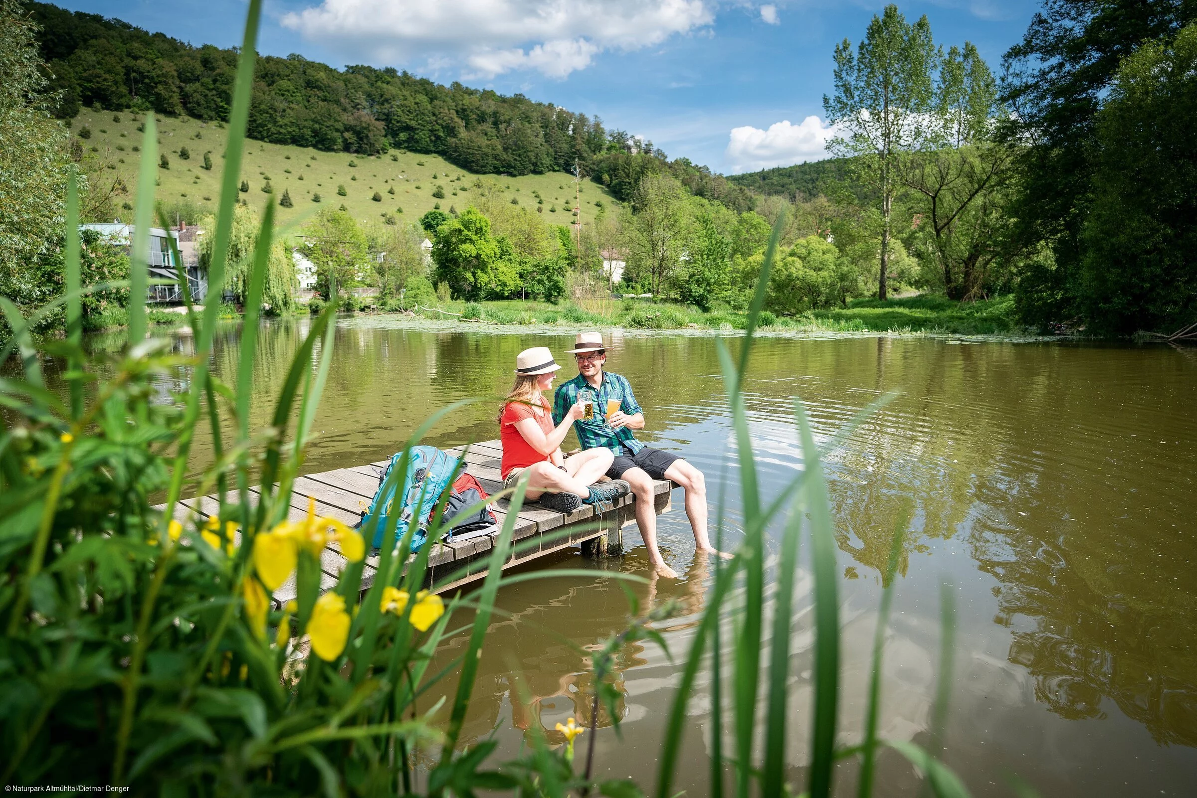 Pause am Steg an der Altmühl (Naturpark Altmühltal)