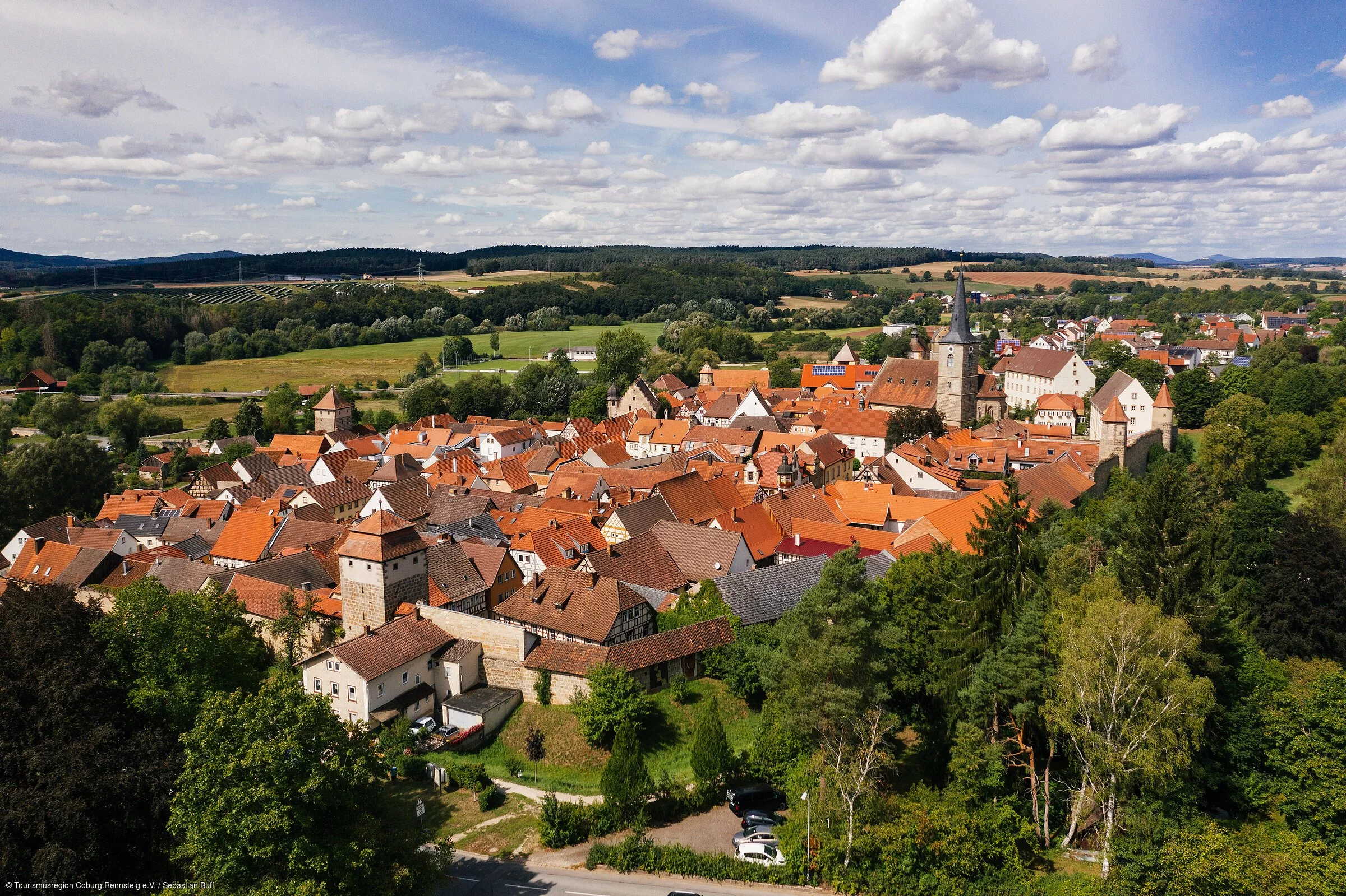 Panoramablick über Seßlach (Seßlach, Coburg.Rennsteig)