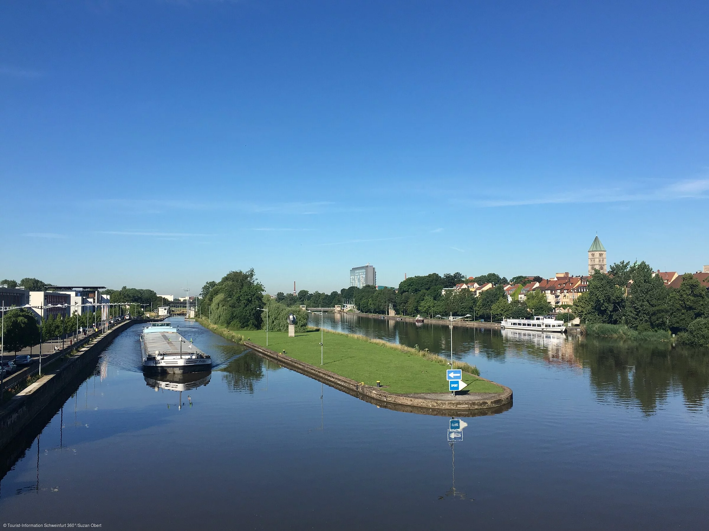 Blick von der Maxbrücke (Schweinfurt, Fränkisches Weinland)