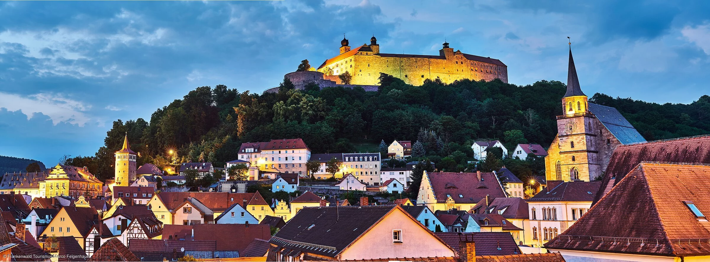 Blick über die Stadt zur Plassenburg (Kulmbach/Frankenwald)