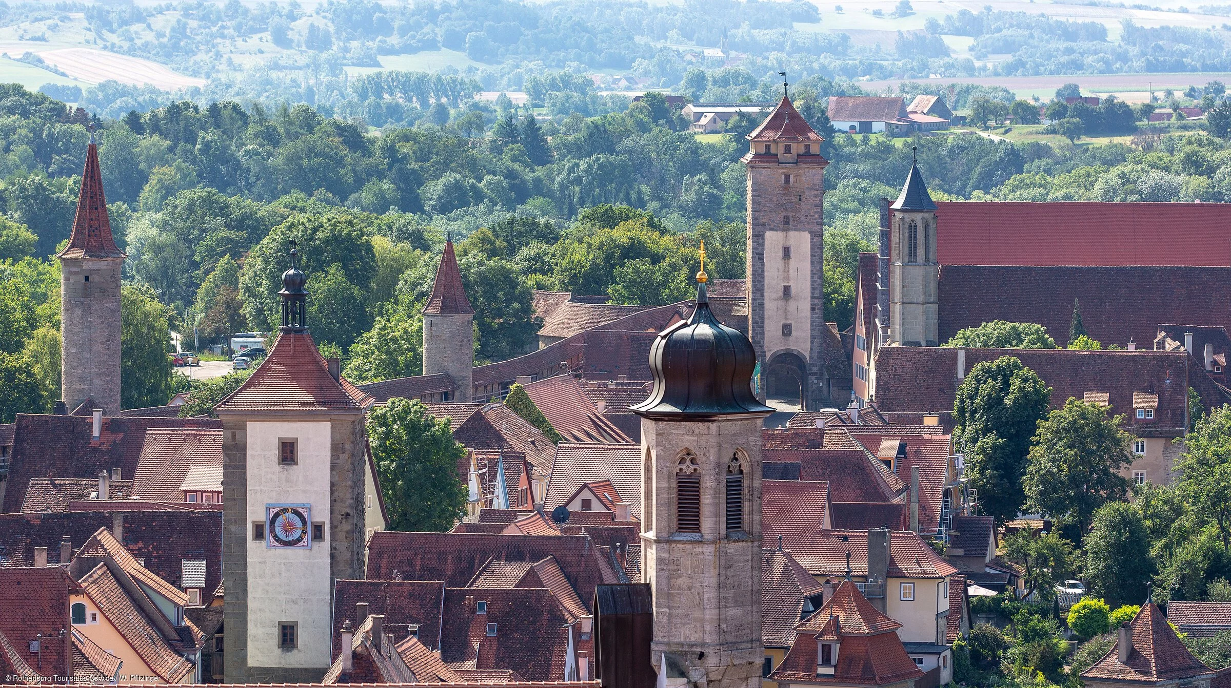 Stadtsilhouette und Türme Rothenburg (Rothenburg o.d. Tauber, Romantisches Franken)