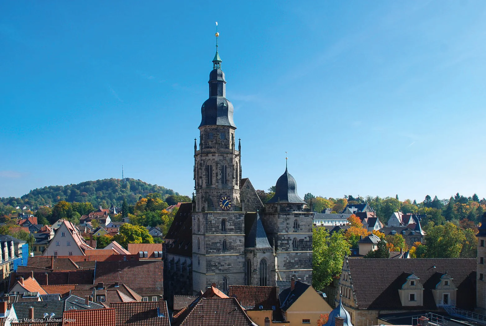Blick vom Rathausturm zur Morizkirche